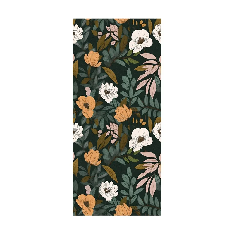 45 x 300cm Floral Pattern Frosted Wallpaper Waterproof Self-Adhesive Wall Sticker PVC Removable for Home / Office Decor - QT47