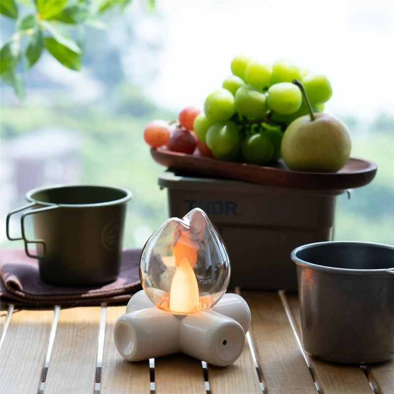 Campfire Table Lamp Ambient Light Bedside Decorative Flame Effect LED Night Light for Bedroom / Bar / Hotel