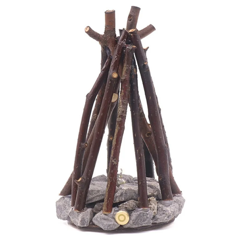 90 x 90 x 160mm Creative LED Campfire Night Light Stone Tree Branch Design Decorative Table Lamp for Bedroom / Living Room