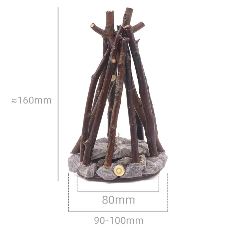 90 x 90 x 160mm Creative LED Campfire Night Light Stone Tree Branch Design Decorative Table Lamp for Bedroom / Living Room