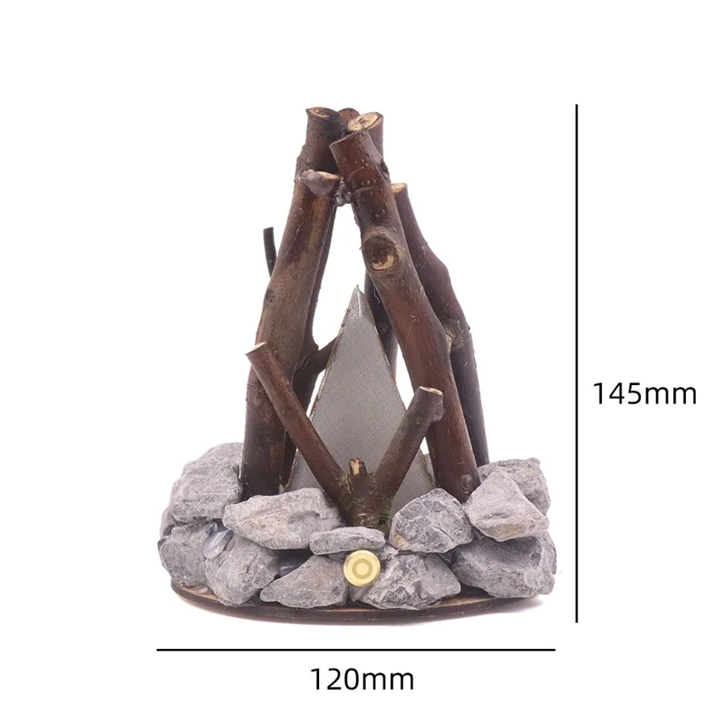 Triangle LED Campfire Night Light Creative Table Lamp Stone Tree Branch Shaped Desk Light for Bedroom / Living Room