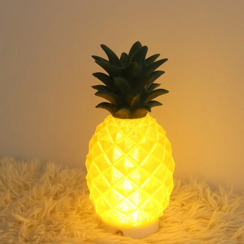 Creative Night Light 3D Printed PLA Pineapple Ambient Decorative Bedside Lamp for Home / Office