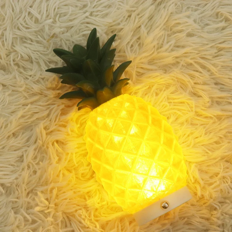 Creative Night Light 3D Printed PLA Pineapple Ambient Decorative Bedside Lamp for Home / Office