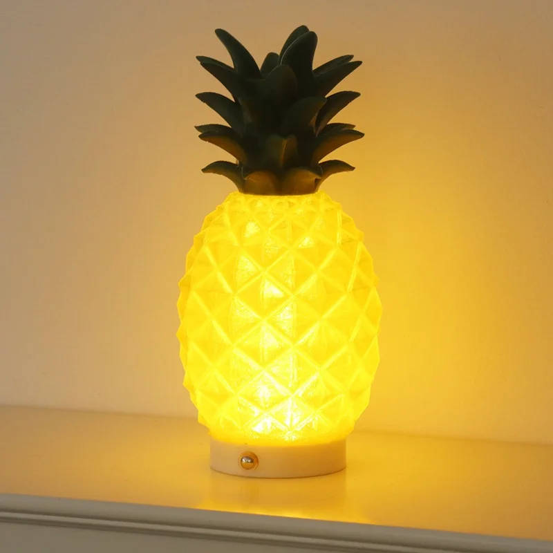 Creative Night Light 3D Printed PLA Pineapple Ambient Decorative Bedside Lamp for Home / Office