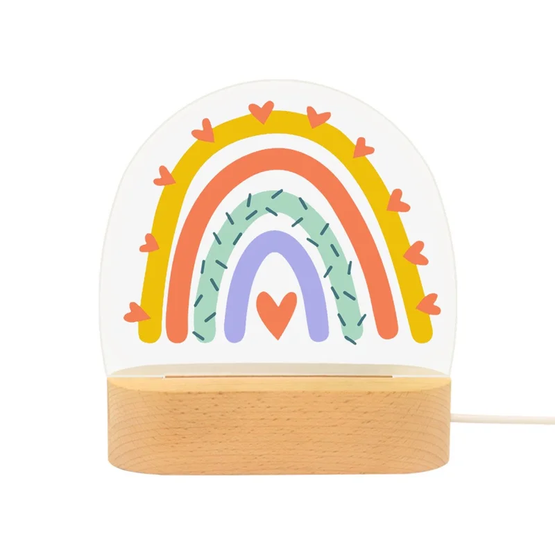 Acrylic Rainbow Night Light Desk Lamp Decorative USB Powered LED Lighting for Kids Room  /  Bedside - Style I