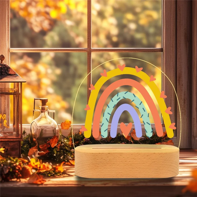 Acrylic Rainbow Night Light Desk Lamp Decorative USB Powered LED Lighting for Kids Room  /  Bedside - Style I