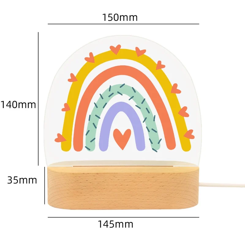 Acrylic Rainbow Night Light Desk Lamp Decorative USB Powered LED Lighting for Kids Room  /  Bedside - Style I