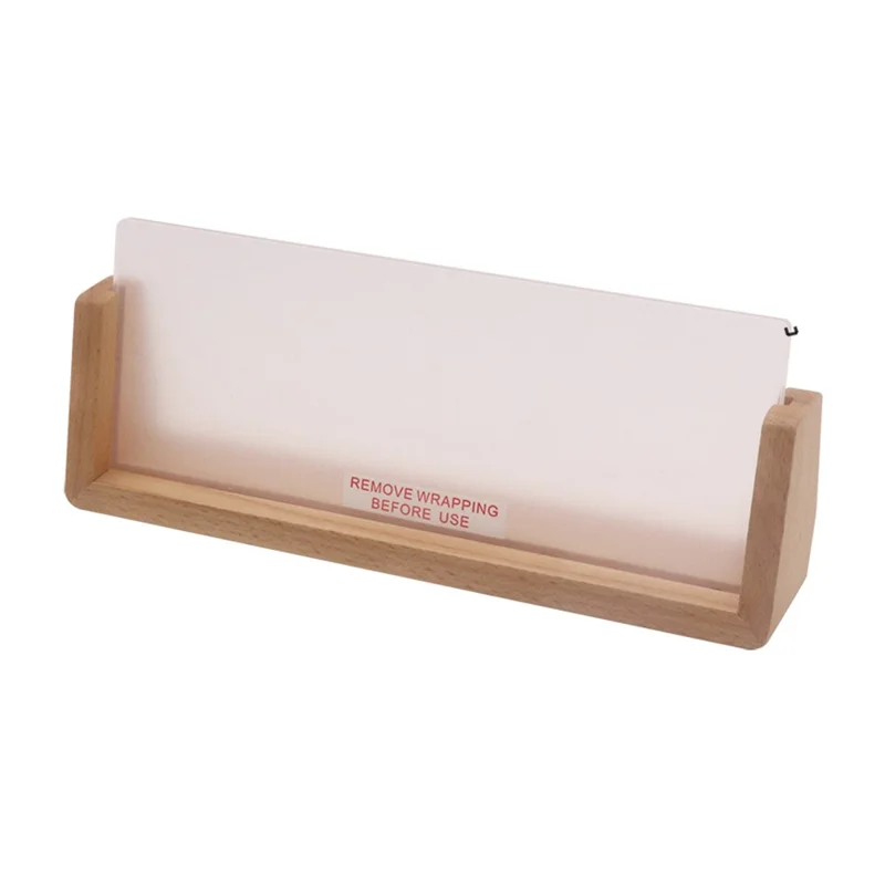 Large 203×80×4mm DIY Acrylic Handwritten Note Board Wood LED Light Stand Night Light USB Powered (Warm Light) - Beech Wood Base