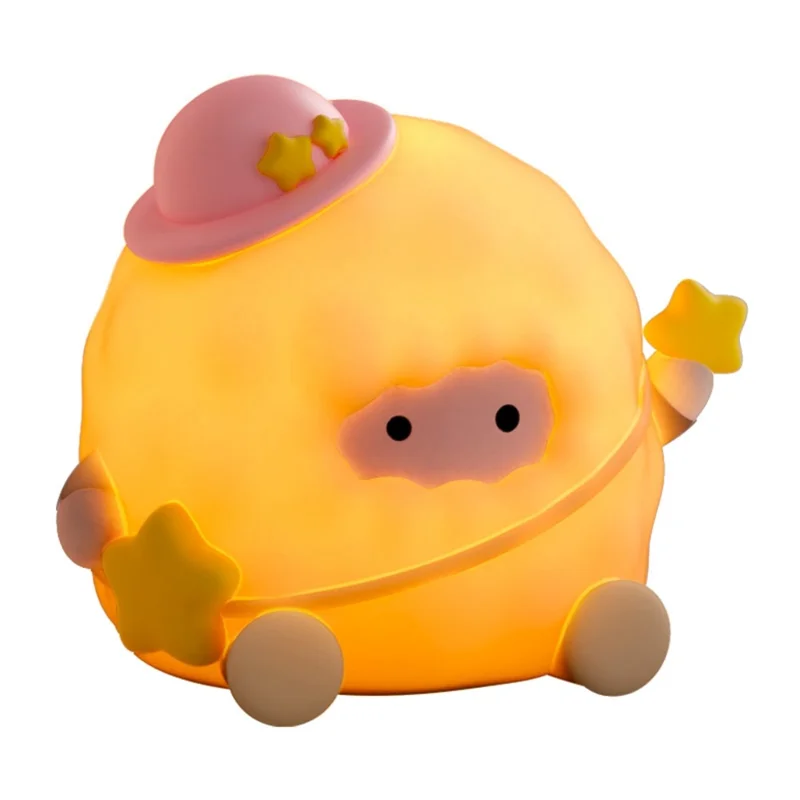 ICARER FAMILY Silicone Pat Night Light Touch Control 3 Brightness Levels RGB Color Changing Lamp