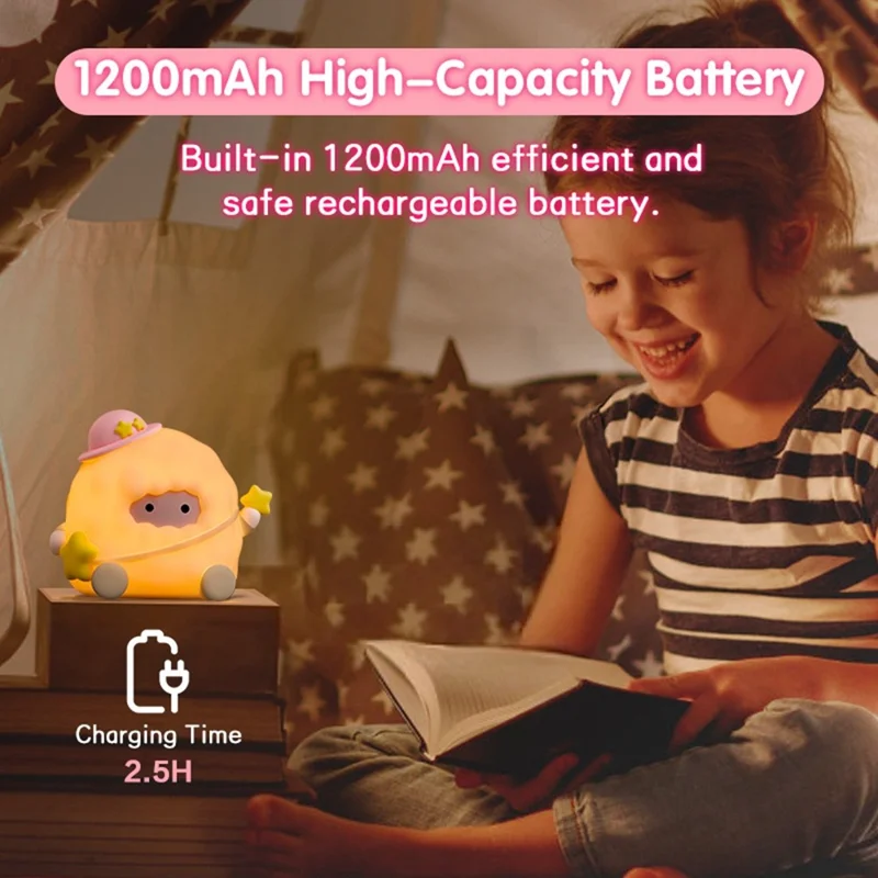 ICARER FAMILY Silicone Pat Night Light Touch Control 3 Brightness Levels RGB Color Changing Lamp