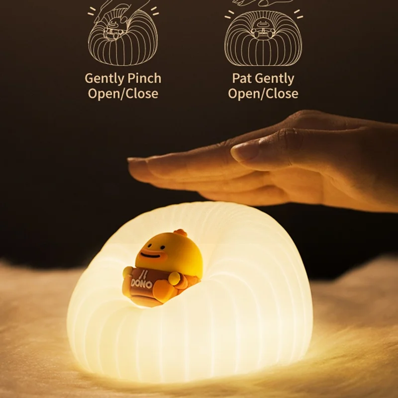 ICARER FAMILY Silicone Sofa Pat Night Light 3 Brightness Levels Timer Function Patting Lamp - Beige