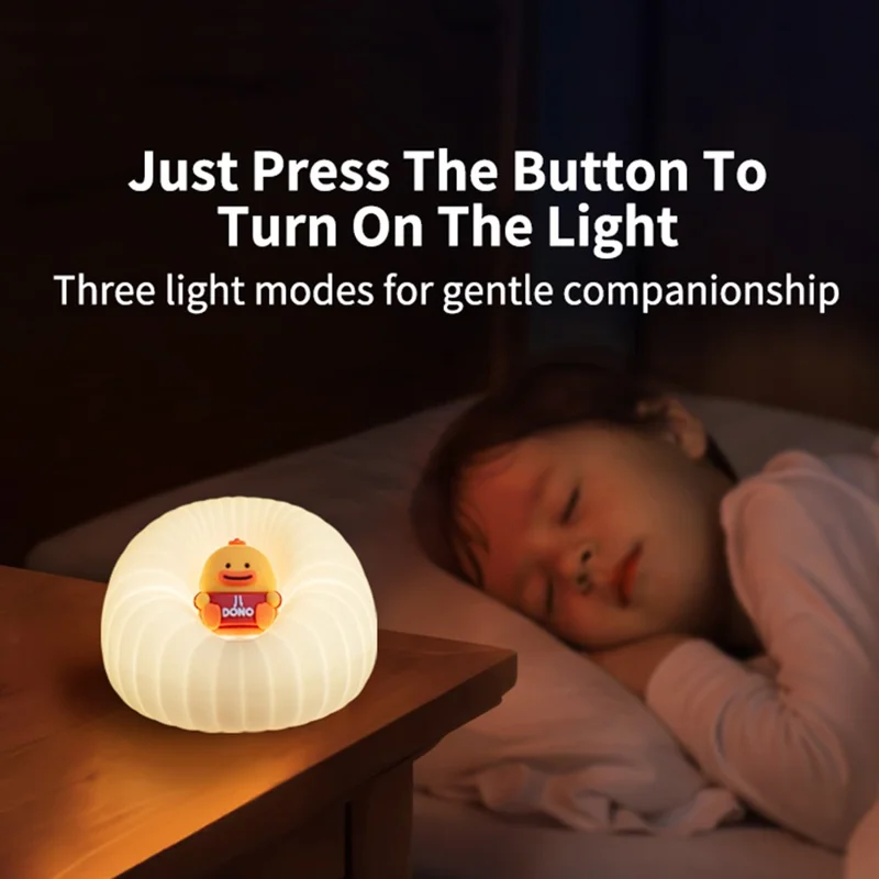 ICARER FAMILY Silicone Sofa Pat Night Light 3 Brightness Levels Timer Function Patting Lamp - Beige