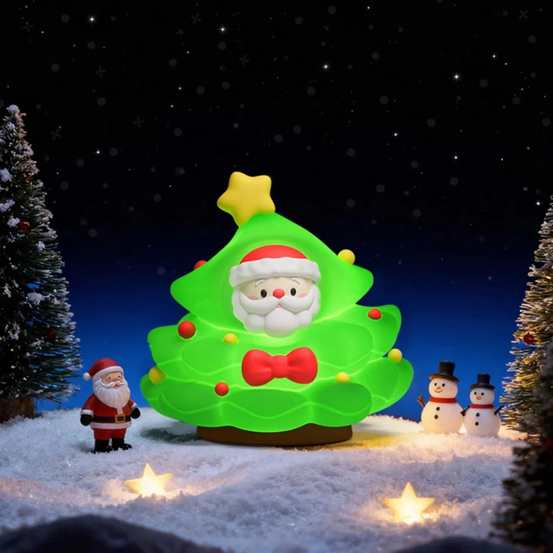ICARER FAMILY Christmas Tree Night Light Touch Sensor 3 Brightness Levels RGB Mode Atmosphere Light