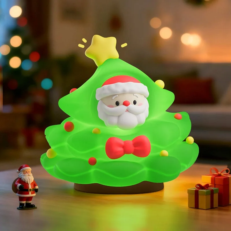 ICARER FAMILY Christmas Tree Night Light Touch Sensor 3 Brightness Levels RGB Mode Atmosphere Light
