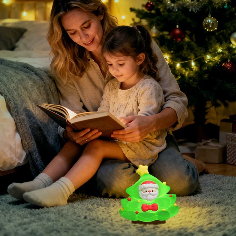 ICARER FAMILY Christmas Tree Night Light Touch Sensor 3 Brightness Levels RGB Mode Atmosphere Light