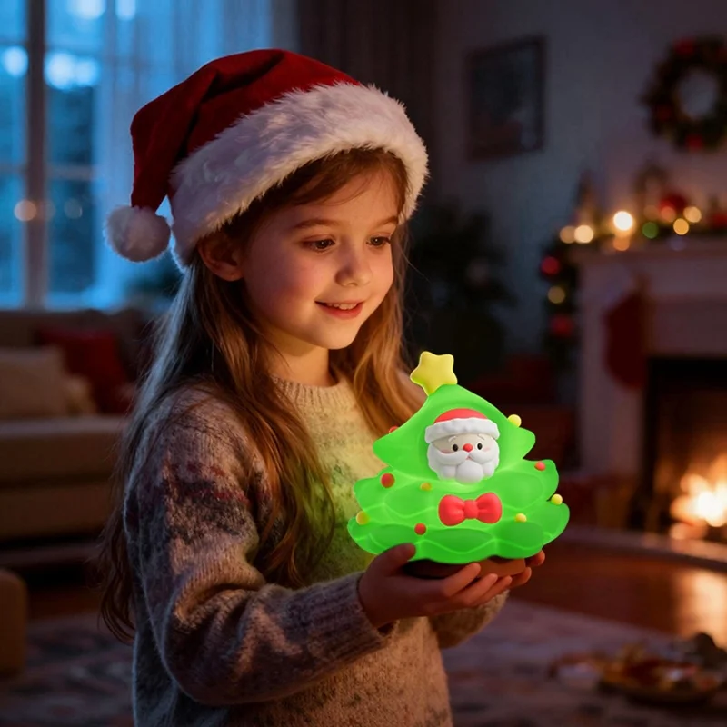 ICARER FAMILY Christmas Tree Night Light Touch Sensor 3 Brightness Levels RGB Mode Atmosphere Light
