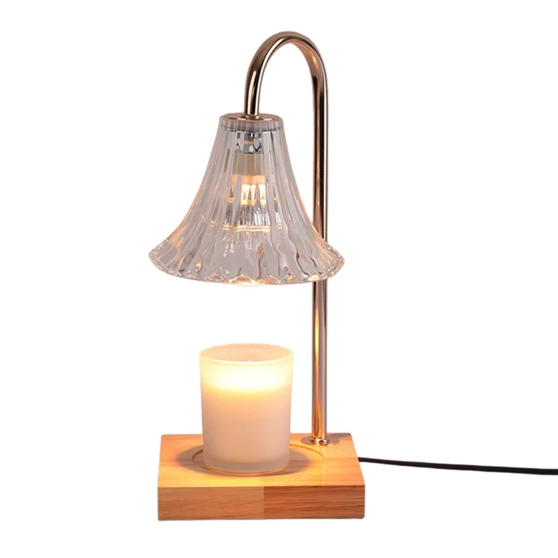 Retro Table Lamp for Aroma Wax Melting with Timer Dimmable Candle Warmer Lamp, EU Plug - Style A