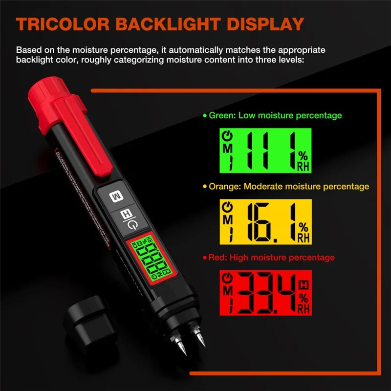 HABOTEST HT67 Träfuktmätare Digital Fukt-detektor för Trä Vägg Cement Material