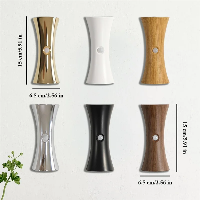 Motion Sensor Night Light Cordless Magnetic Wall Light Dimmable LED Lamp for Bedroom Staircase Hallway - Light Wood Grain