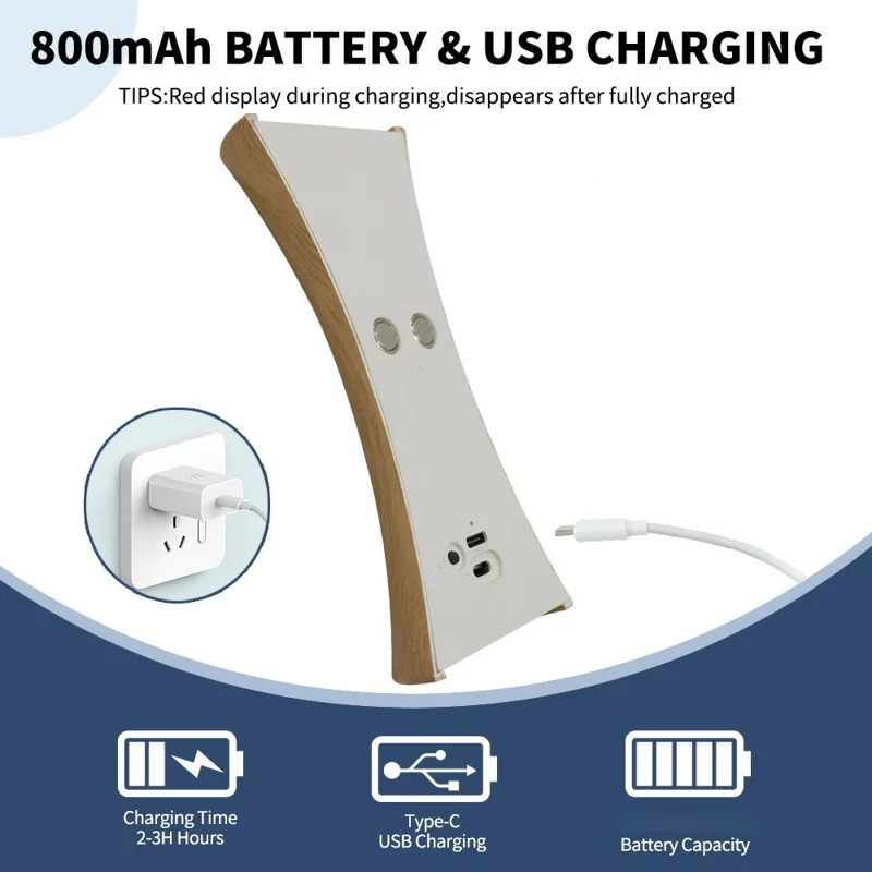 Motion Sensor Night Light Cordless Magnetic Wall Light Dimmable LED Lamp for Bedroom Staircase Hallway - Light Wood Grain