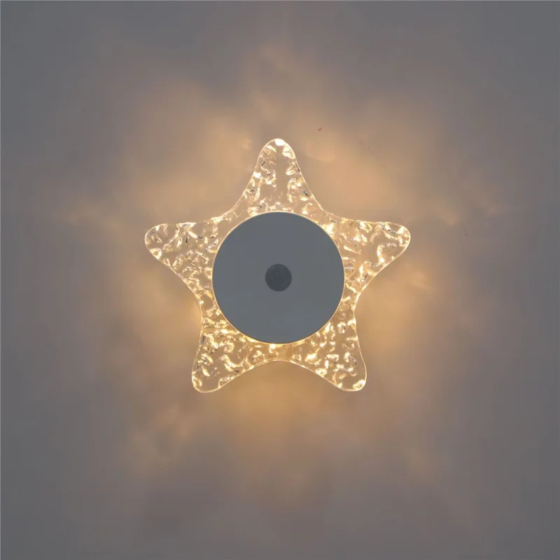 Star-shaped Night Light Motion Sensor Magnetic Base 3 Color Adjustable Ambient Wall Light