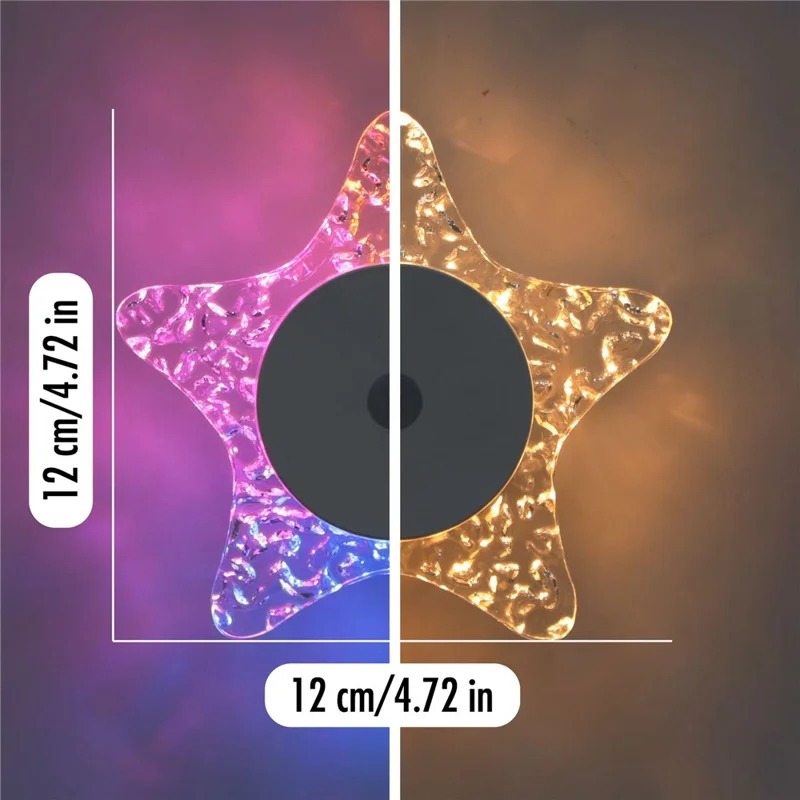 Star-shaped Night Light Motion Sensor Magnetic Base 3 Color Adjustable Ambient Wall Light