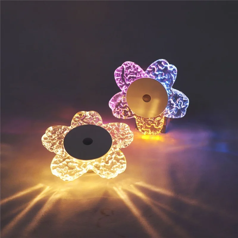 Cherry Blossom Shaped Night Light Motion Sensor Magnetic Base 3 Color Adjustable Ambient Wall Light