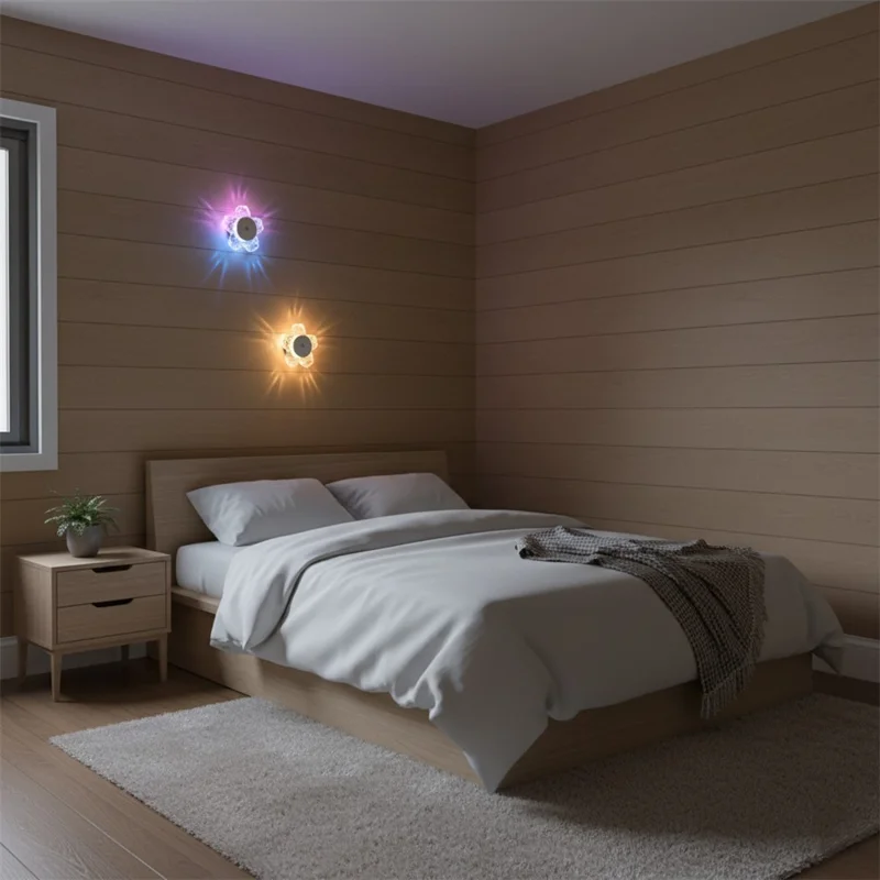 Cherry Blossom Shaped Night Light Motion Sensor Magnetic Base 3 Color Adjustable Ambient Wall Light