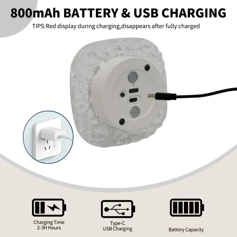 Square Night Light Motion Sensor Magnetic Base 3 Color Adjustable Ambient Wall Light - Matte / White Core