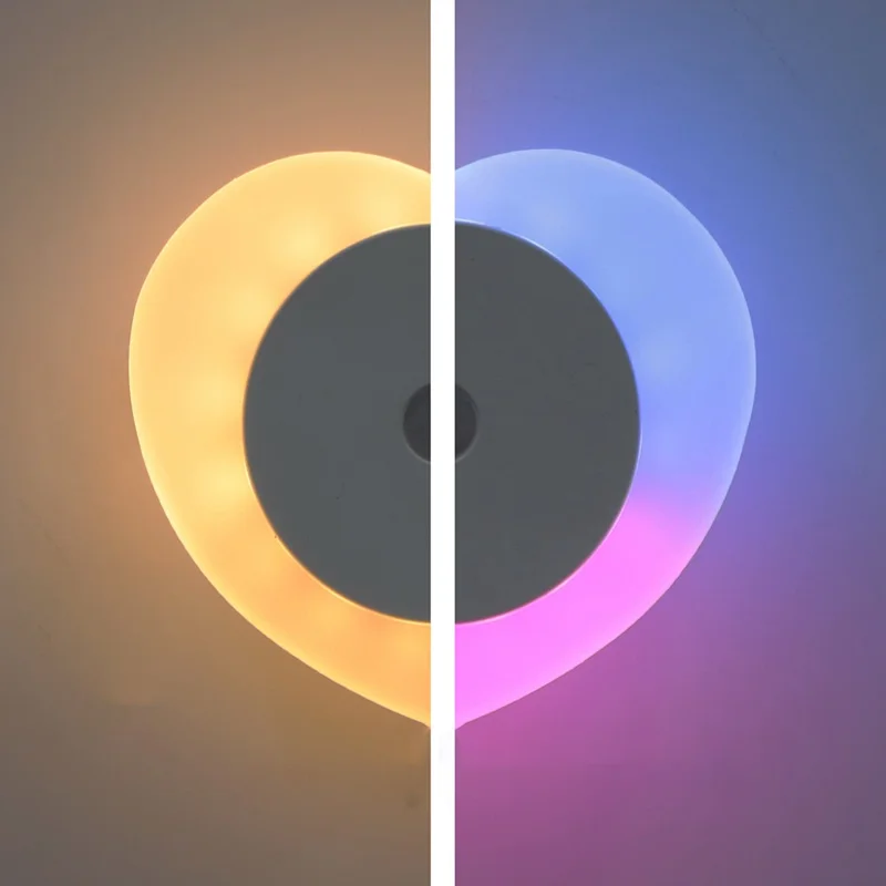 Heart Shape Wall Night Light Rechargeable 3-Color Dimming Motion Sensor LED Lamp with Magnetic Base - Matte White