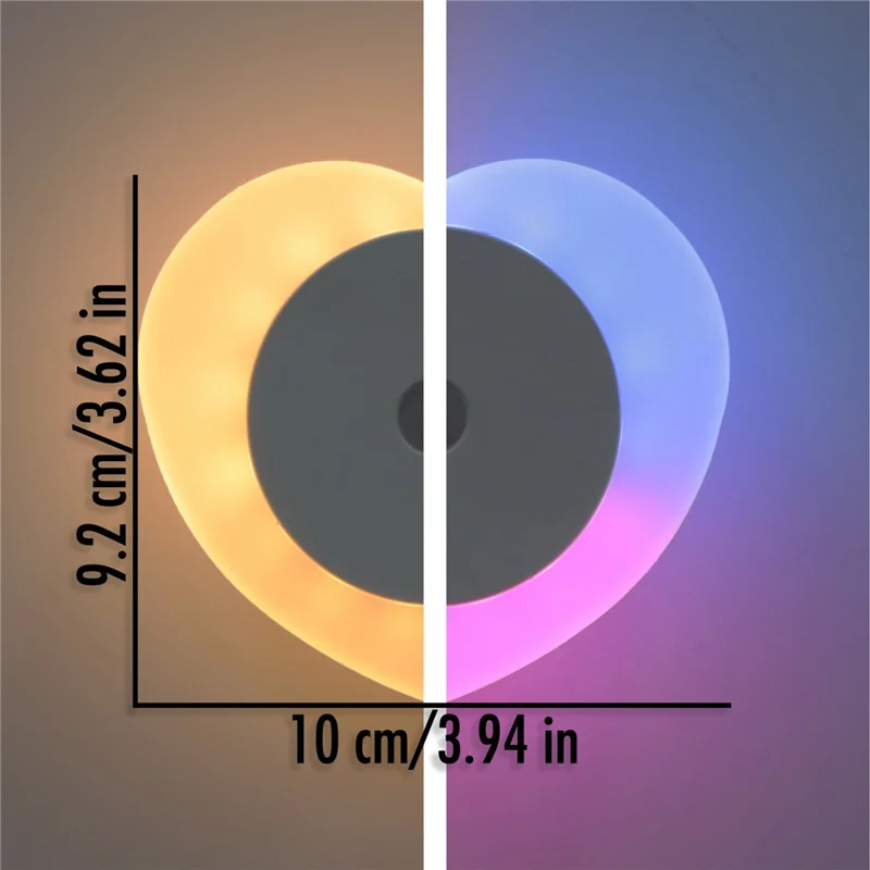 Heart Shape Wall Night Light Rechargeable 3-Color Dimming Motion Sensor LED Lamp with Magnetic Base - Matte White