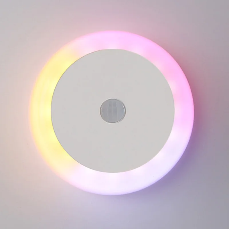 Round Wall Light Rechargeable Motion Sensor 3-Color Dimming LED Night Light with Magnetic Base - White