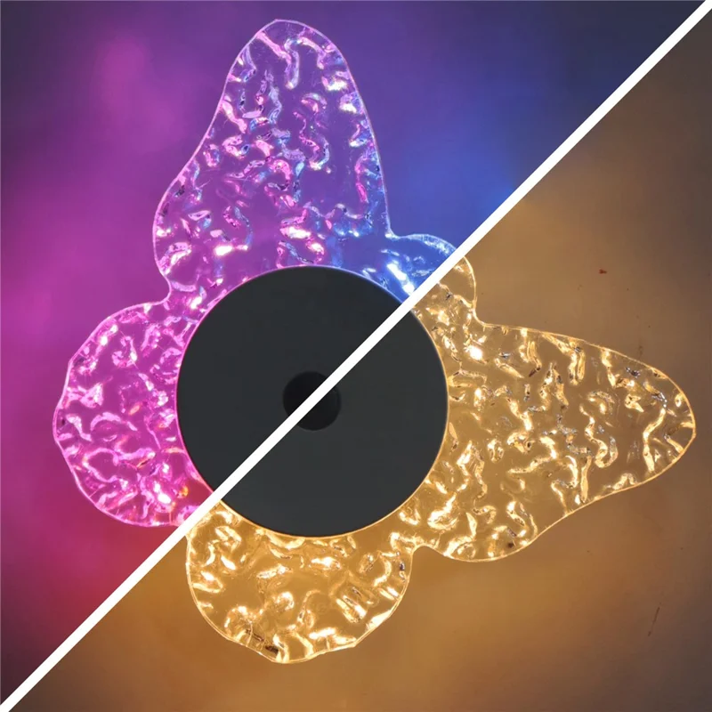 Butterfly Shaped Wall Light Motion Sensor Rechargeable 3-Color Dimmable Night Light Magnetic Base