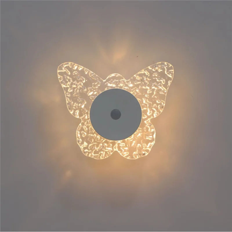 Butterfly Shaped Wall Light Motion Sensor Rechargeable 3-Color Dimmable Night Light Magnetic Base