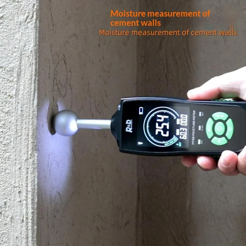 R&D MT68 Spherical Sensor Moisture Meter Non-Destructive Induction Wood Wall Floor Humidity Detector (without Battery)