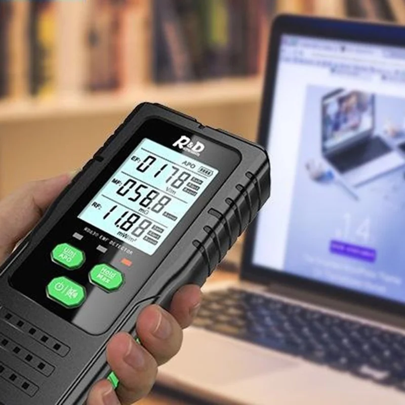 R&D Instruments EMF Detector 3 in 1 Electric Magnetic RF Radiation Meter EF MF Frequency Tester