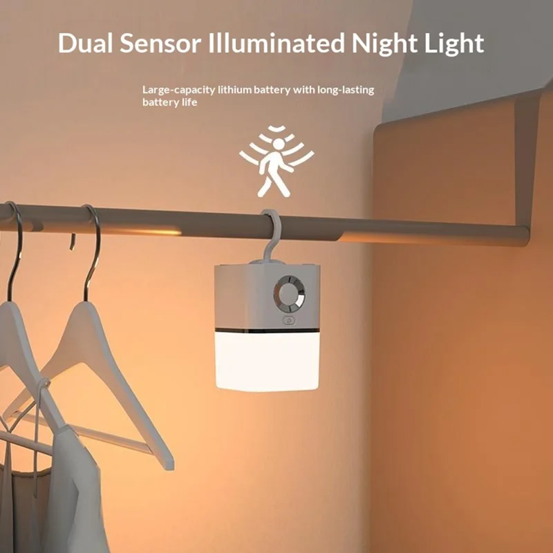 TB-137SLIR 2000mAh Rechargeable PIR Motion Sensor Night Light Portable LED Camping Light for Bedroom Outdoor