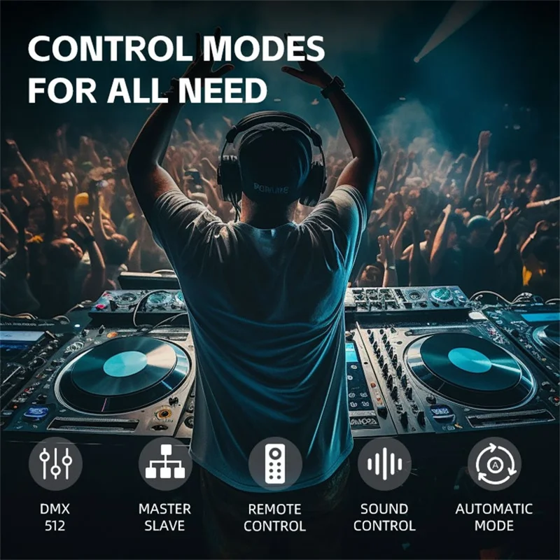 Projecteur laser RGB 5 en 1, 1000+ motifs, lampe d'ambiance avec télécommande pour DJ, KTV, bar - Noir