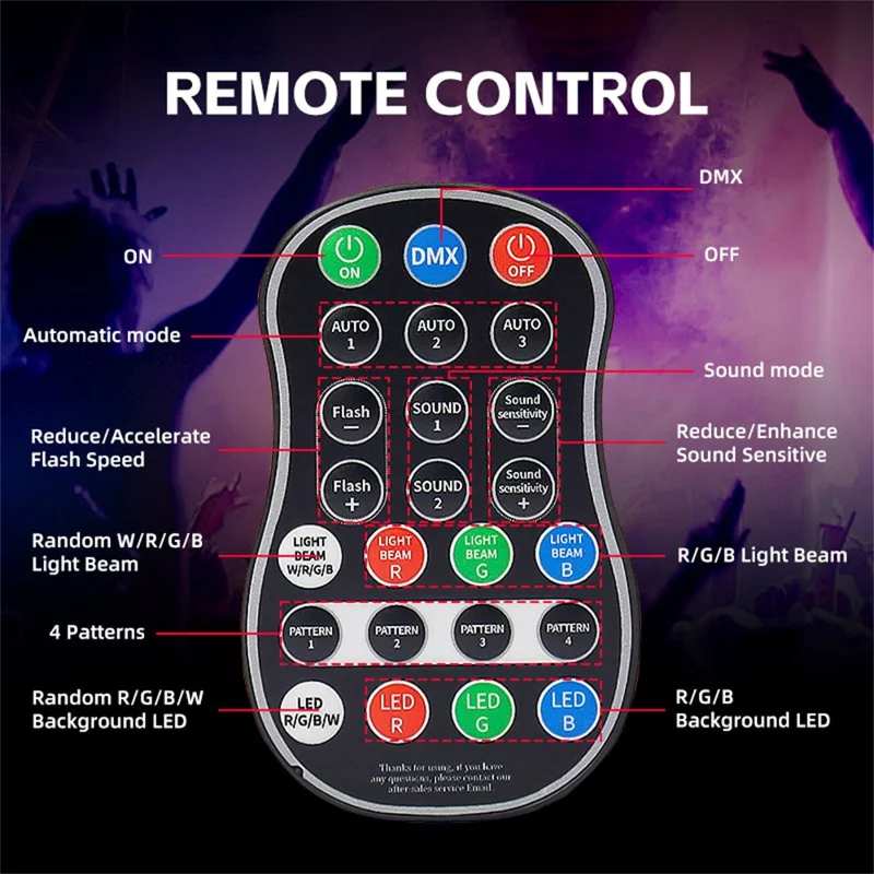 Projecteur laser RGB 5 en 1, 1000+ motifs, lampe d'ambiance avec télécommande pour DJ, KTV, bar - Noir