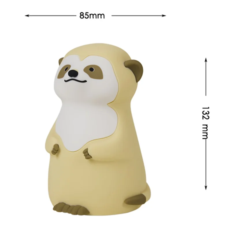 A075 Veilleuse en Silicone Suricate Toucher Doux 3 Niveaux de Lumière Chaude pour Allaitement Bébé Chambre à Coucher