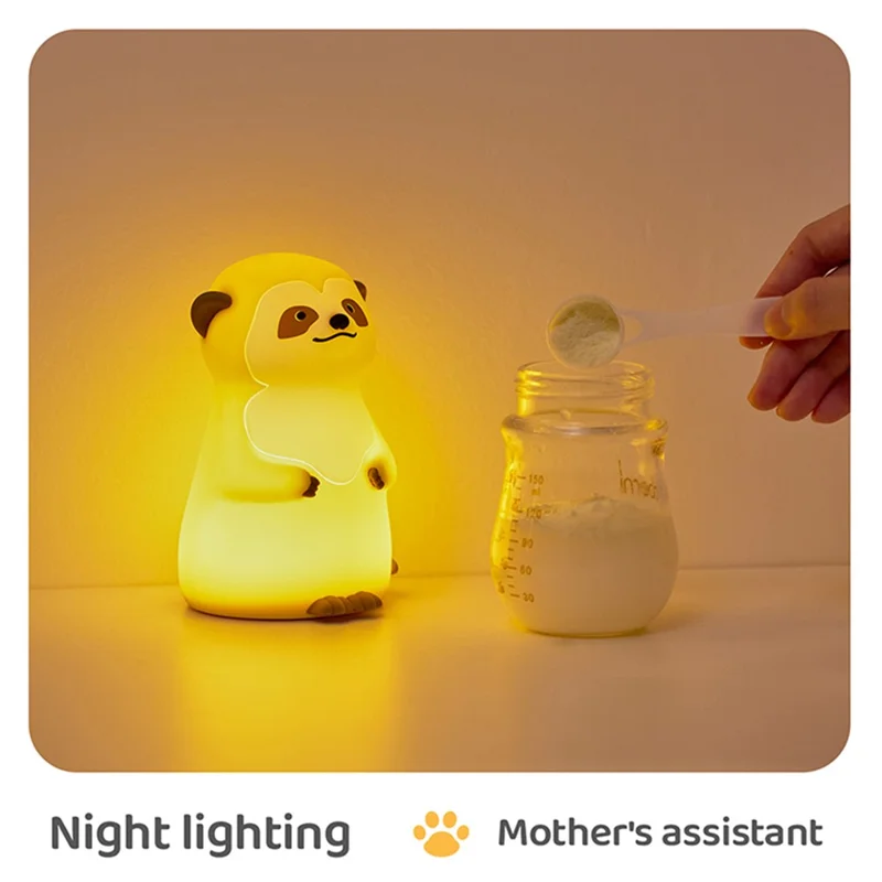 A075 Veilleuse en Silicone Suricate Toucher Doux 3 Niveaux de Lumière Chaude pour Allaitement Bébé Chambre à Coucher