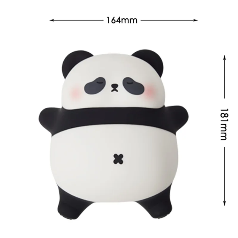 A071 Veilleuse Panda en Silicone avec Son de Ronflement Lampe de Sommeil Tactile Douce pour Chambre