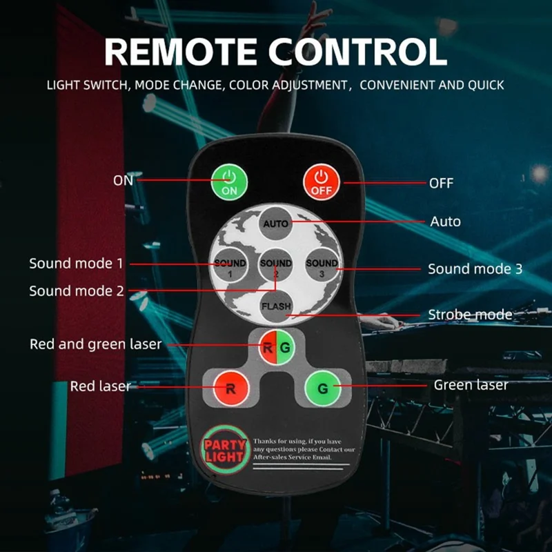 Мини-проектор R30, красный и зеленый лазер, 120 режимов, вращающийся, с пультом и звуковым управлением, атмосферная сценическая подсветка — черный