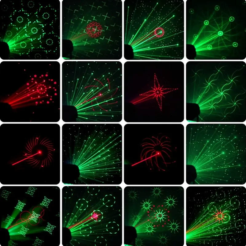 Мини-проектор R30, красный и зеленый лазер, 120 режимов, вращающийся, с пультом и звуковым управлением, атмосферная сценическая подсветка — черный