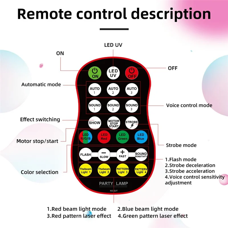 Lampe laser double projection RGB L2800 450 mW 170 motifs Contrôle DMX et sonore Lumière de fête pour DJ scène - Noir