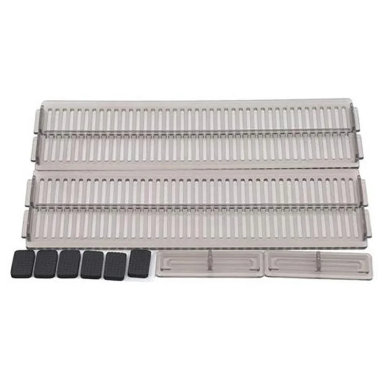 2 pièces de séparateurs de tiroir ajustables 27,5-51 cm, séparateurs de rangement extensibles pour armoires de cuisine, transparent/noir