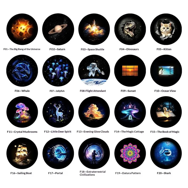 Satellite Projector Light with 3 Projection Films 360 Degree Flexible Arm USB Starry Sky Night Lamp for Bedroom - White