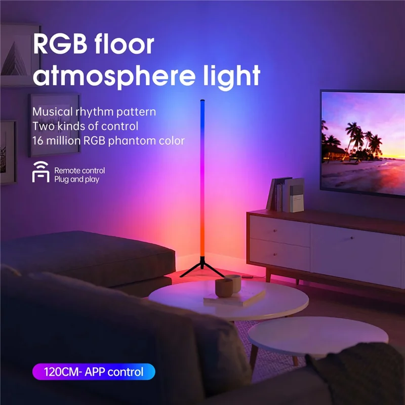 103cm RGB Floor Lamp 5W USB Powered PC Remote Control Music Rhythm Light for Bedroom