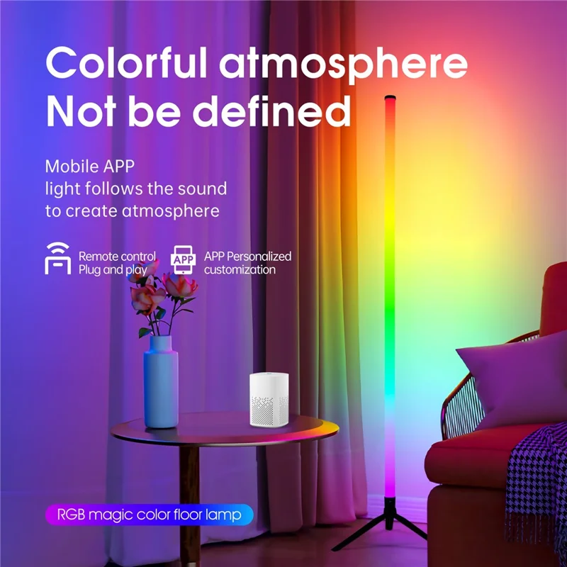 103cm RGB Floor Lamp 5W USB Powered PC Remote Control Music Rhythm Light for Bedroom