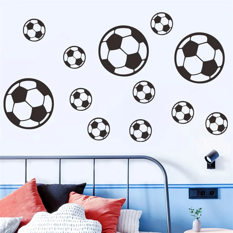 FX-B206 Adesivo de Parede com Padrão de Futebol em PVC, Decalque de Bola de Futebol para Quarto de Criança, Quarto de Menino, Fundo de TV (Sem Certificação EN71)